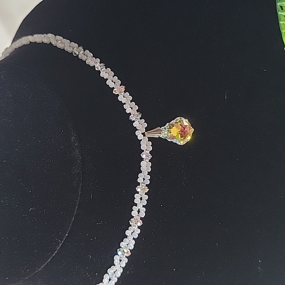 Flower girl crystal necklace
